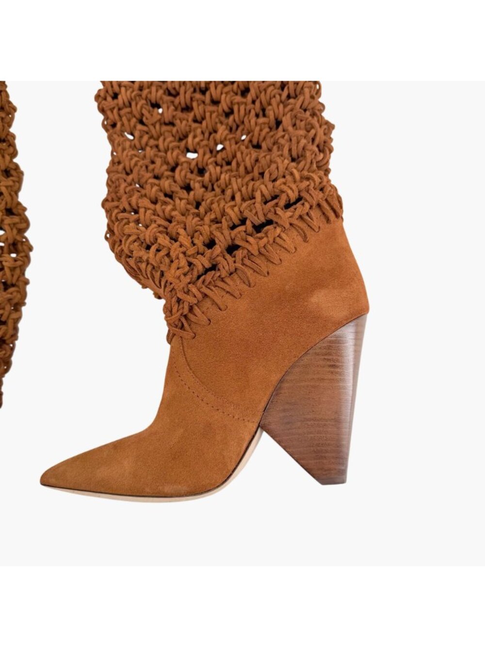 Saint Laurent Niki Twine Soho Slouchy Knee Boot Brown Suede Western Size 38 US 8 - Picture 9 of 14